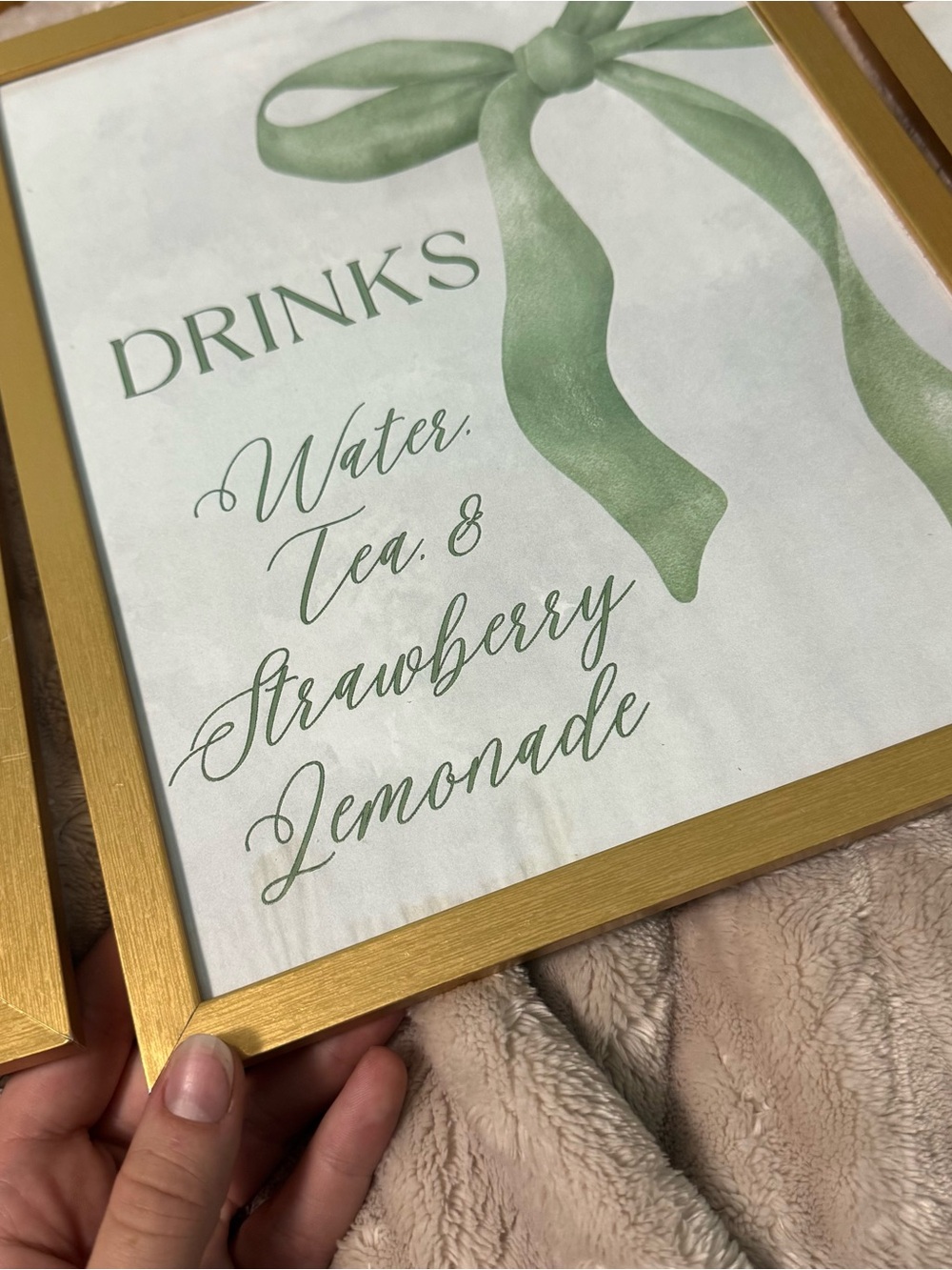 Amazon Gold-Trim Green Ribbon Party Signs Set - Picture 3 of 4